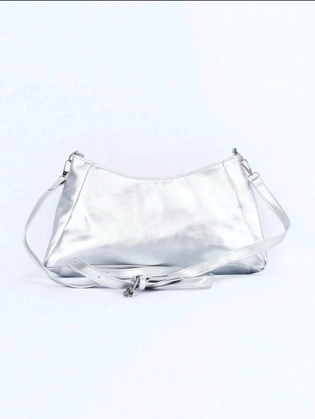 Silver lace up detail shoulder bag