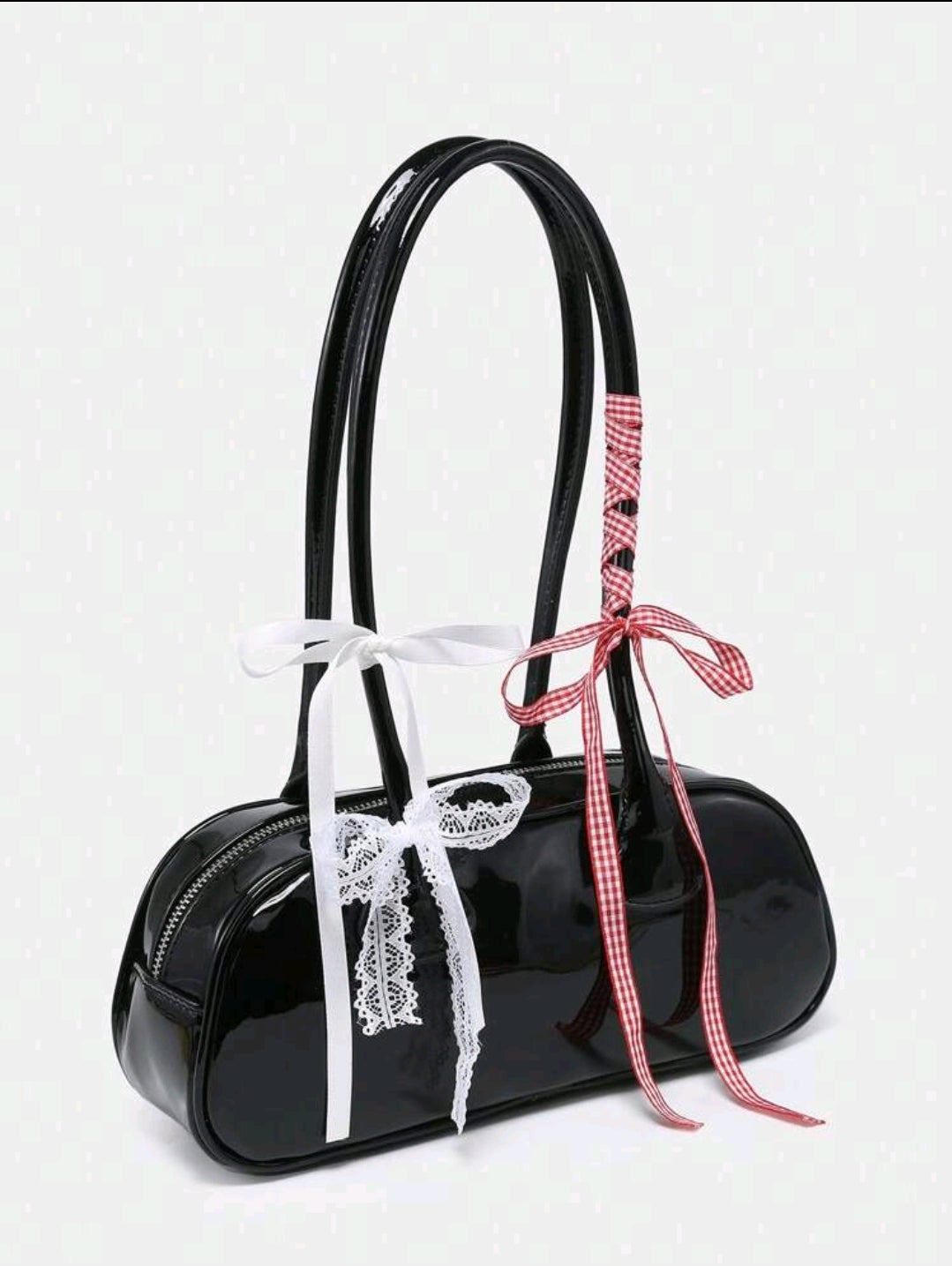 Black bag with ribbon details