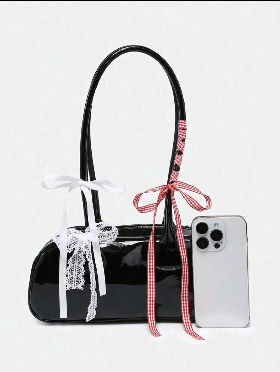 Black bag with ribbon details