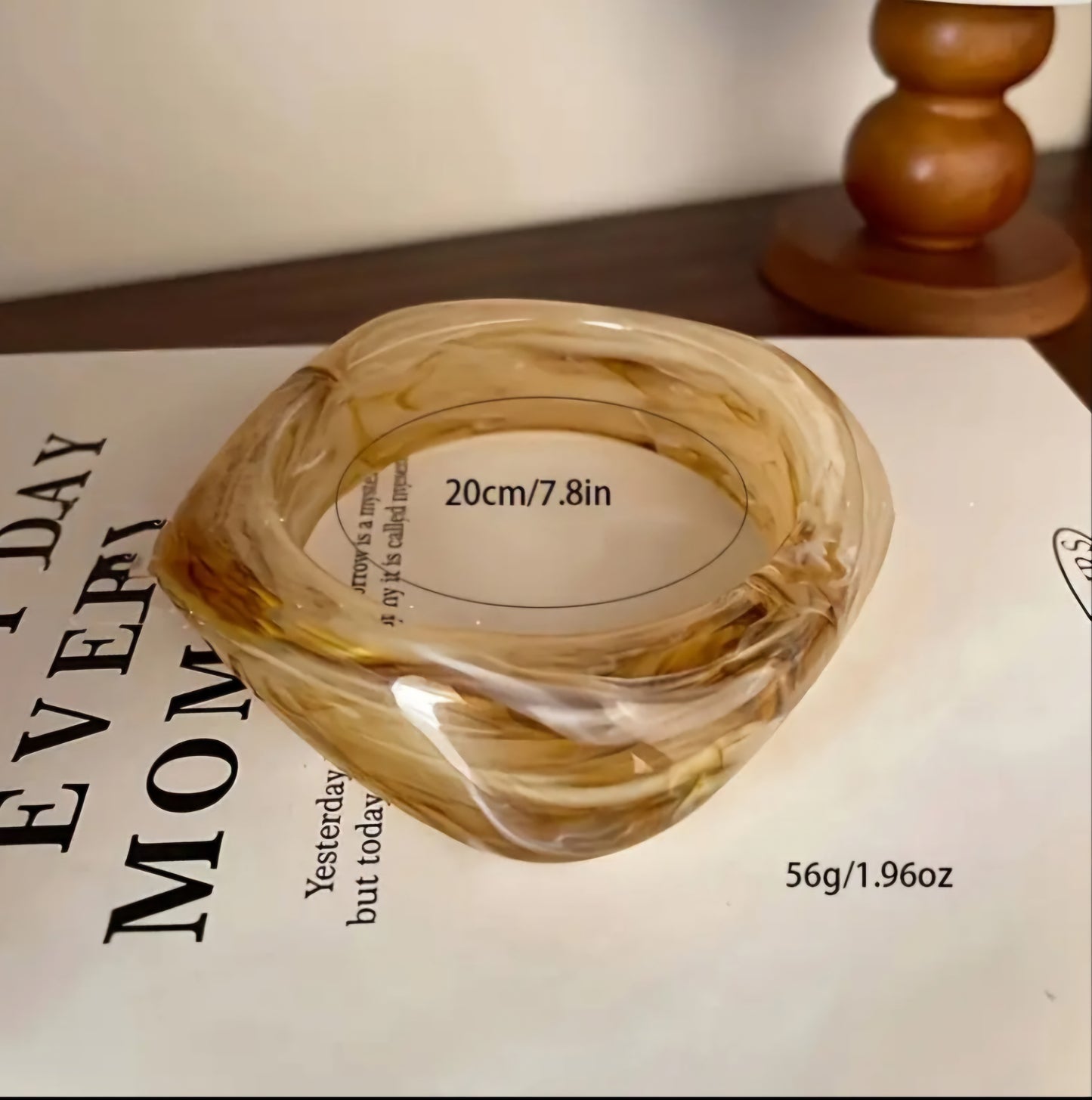 Beige acrylic chunky bangle