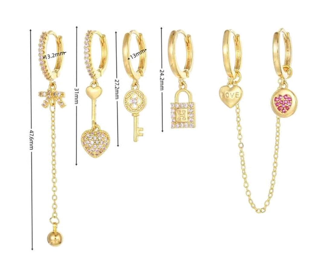6pcs Earrings set