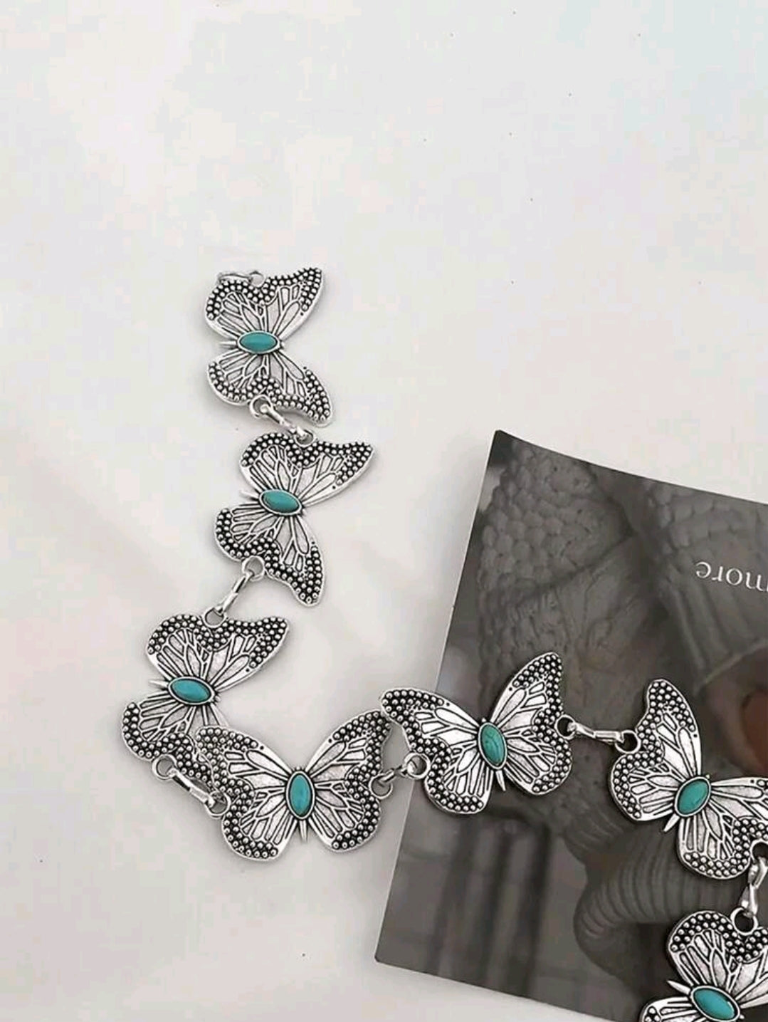 Silver butterfly waist chain