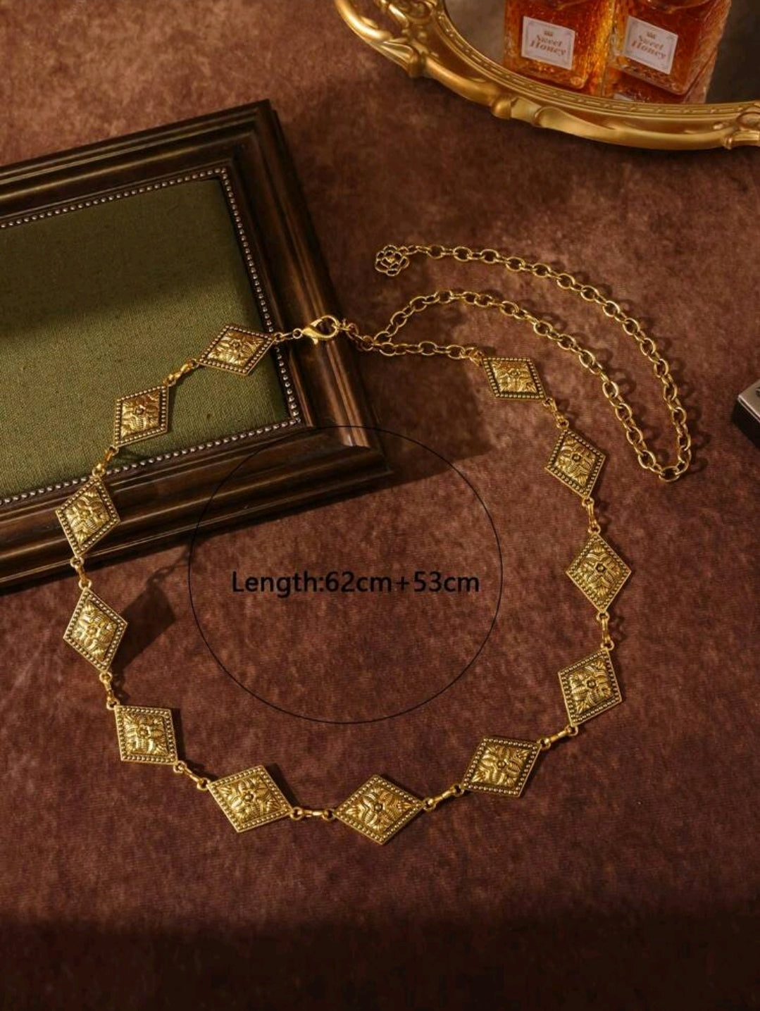 Golden diamond waist chain