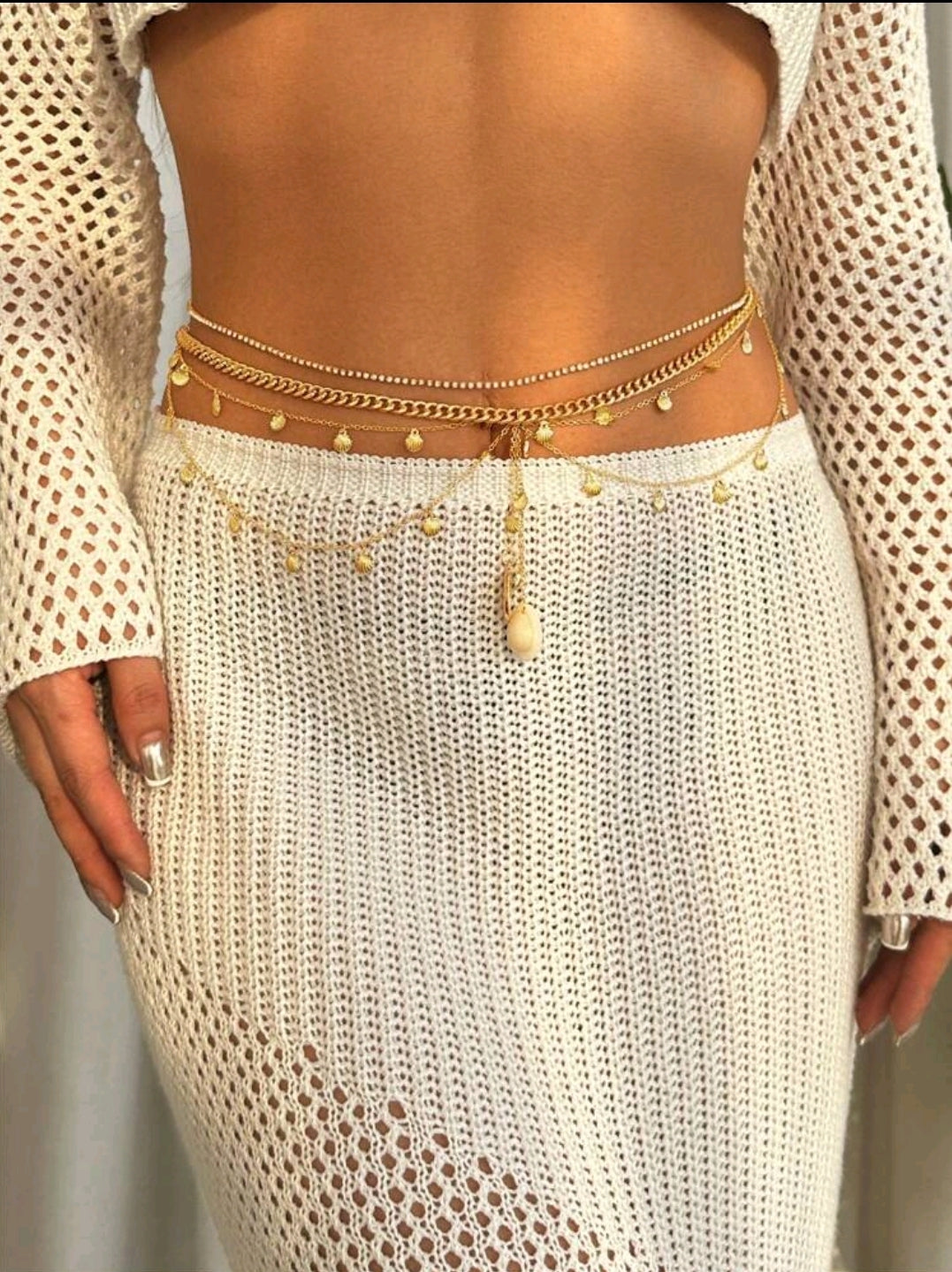 Golden beachy waist chain