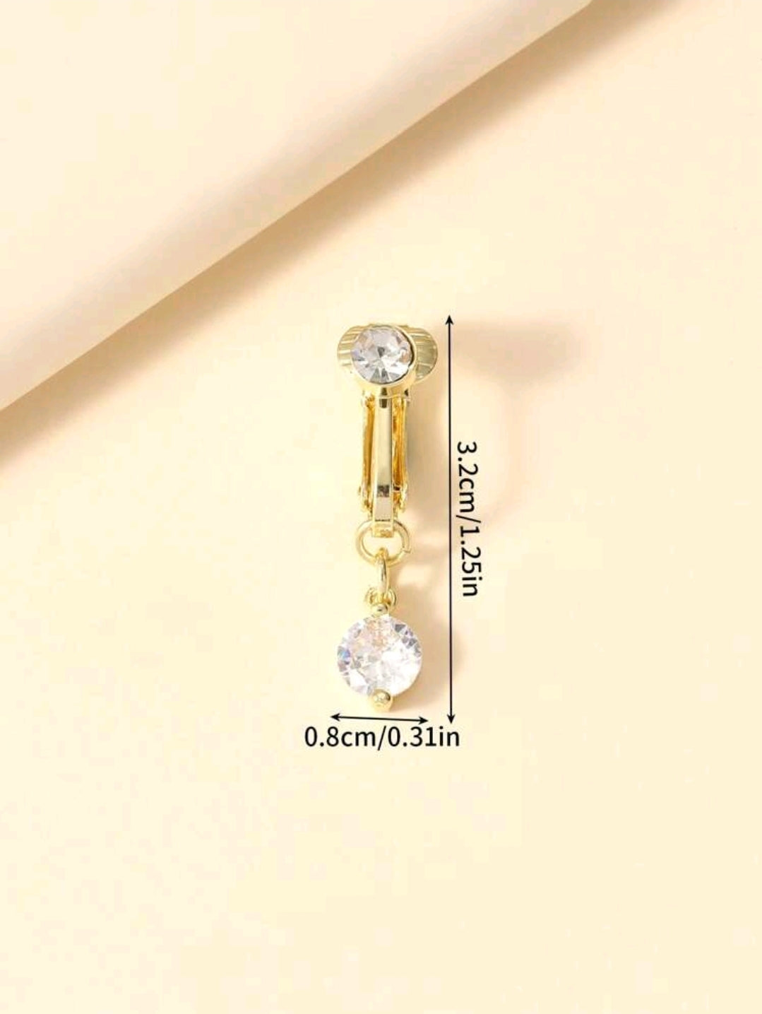 1 stone fake belly ring