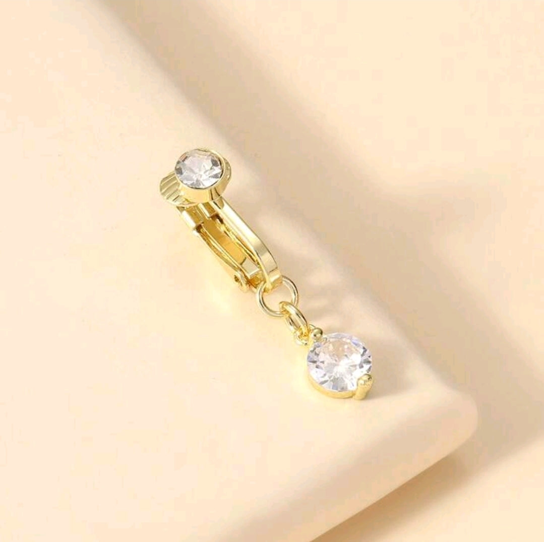 1 stone fake belly ring