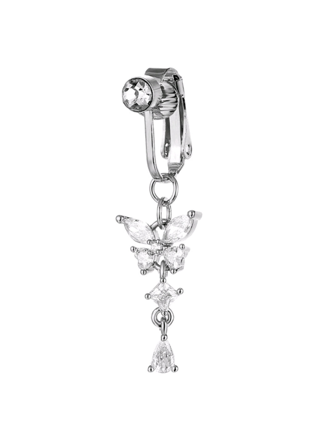 Butterfly fake belly ring