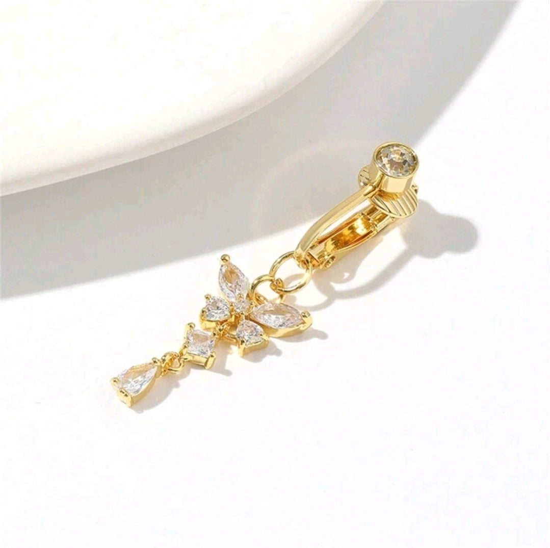 Butterfly fake belly ring