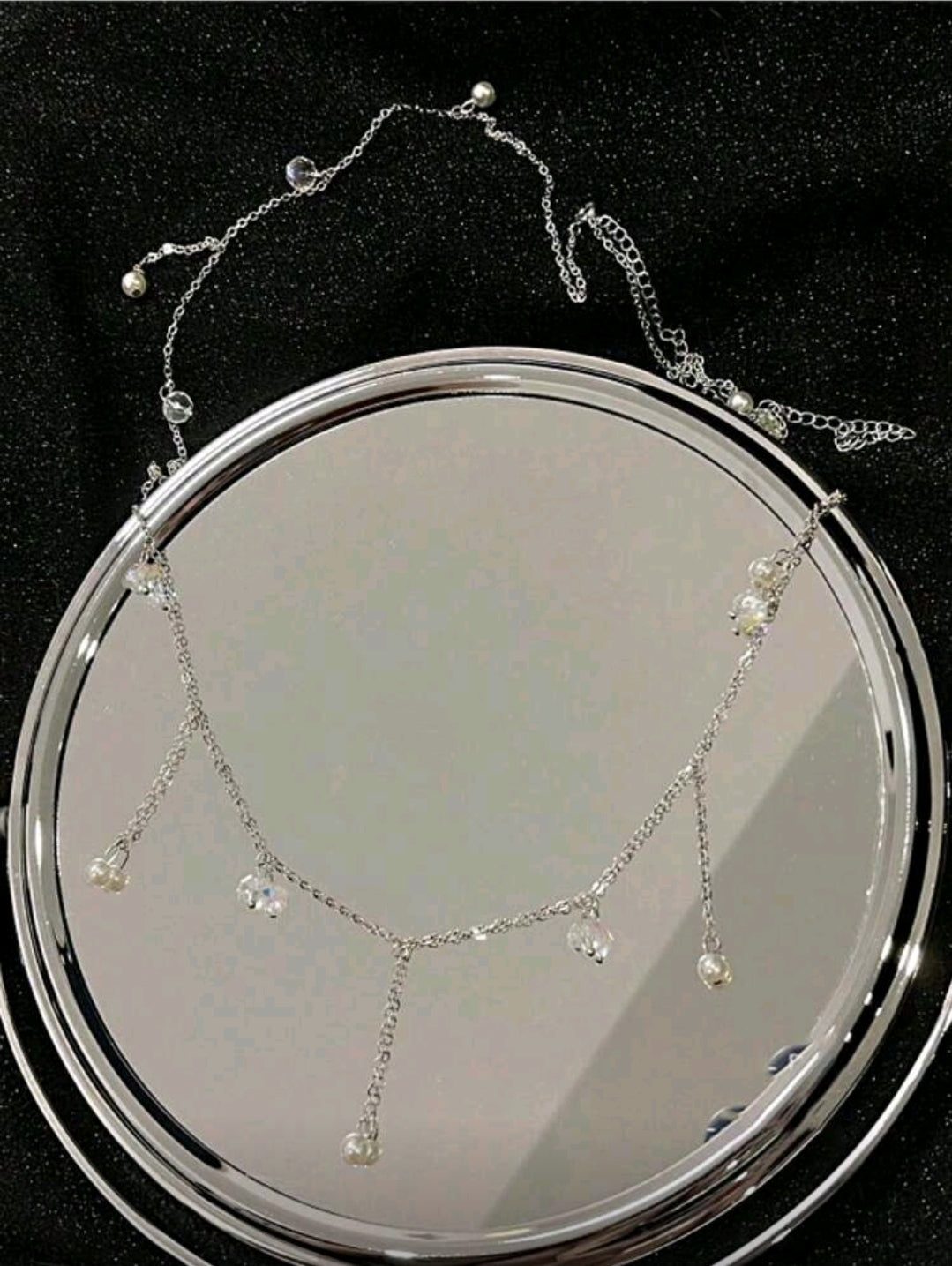 Silver drop detail waist chain