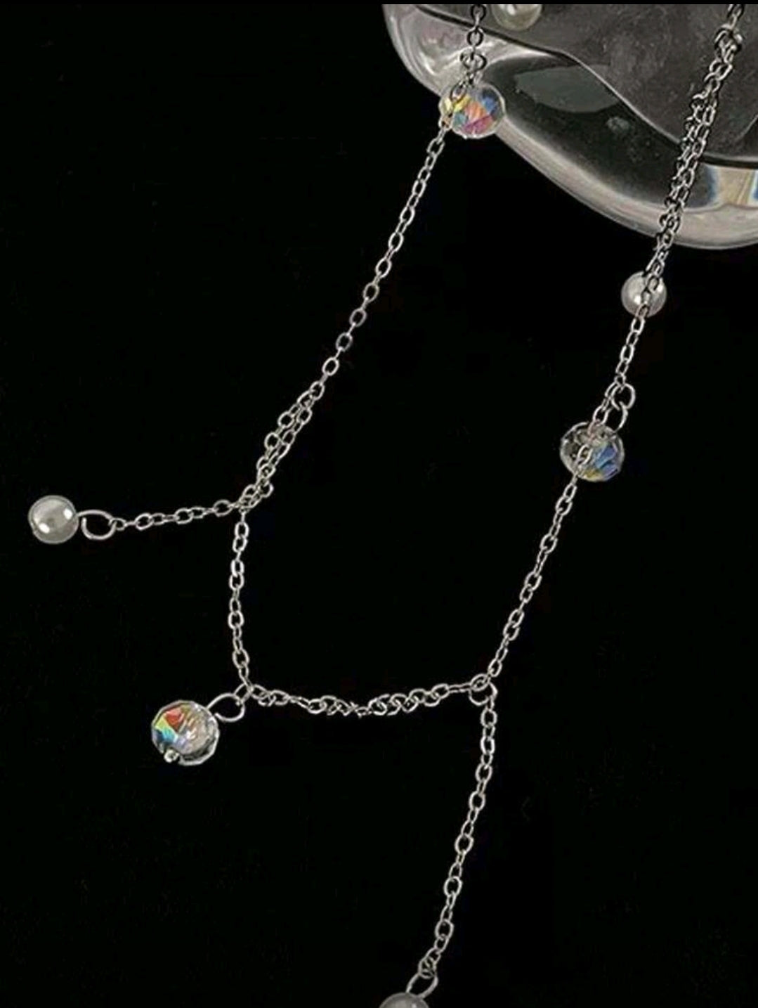 Silver drop detail waist chain