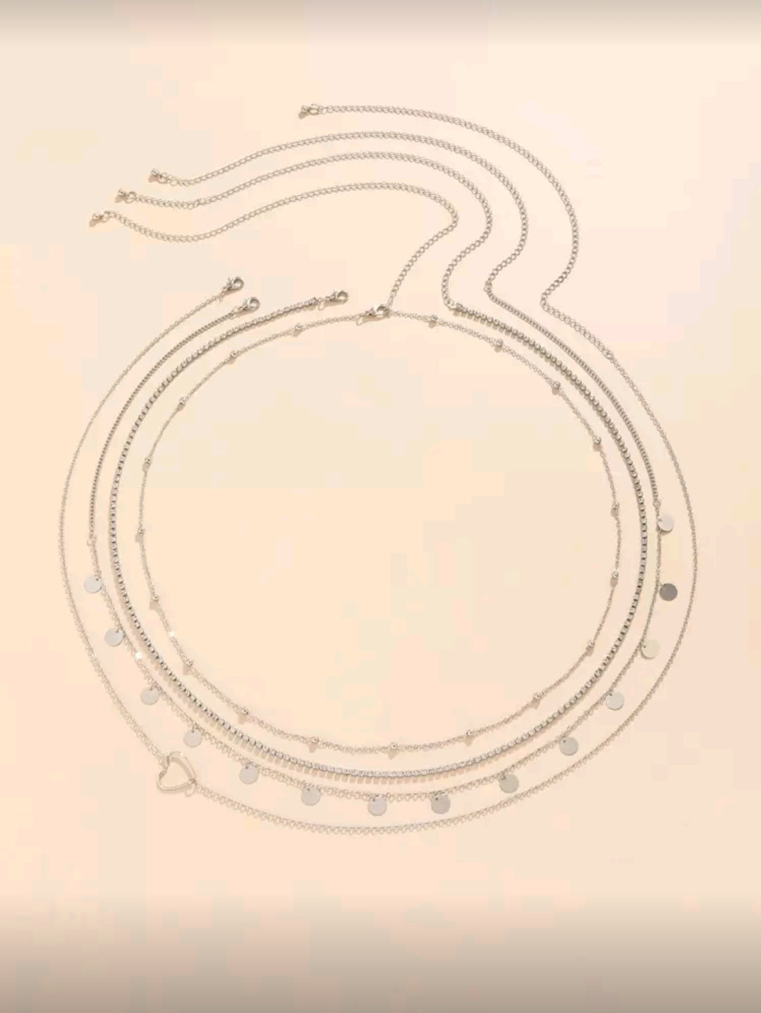 Silver layered waist chain