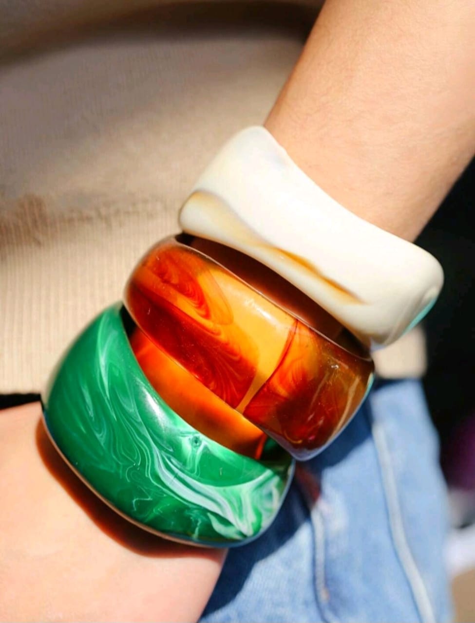 Acrylic Chunky Bangles