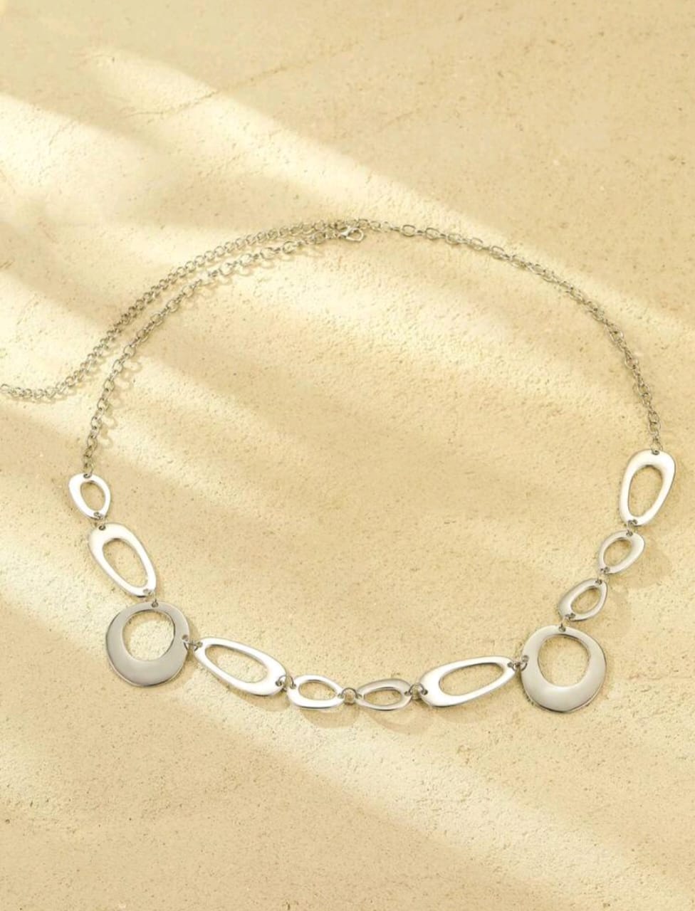 Silver irregular waist chain