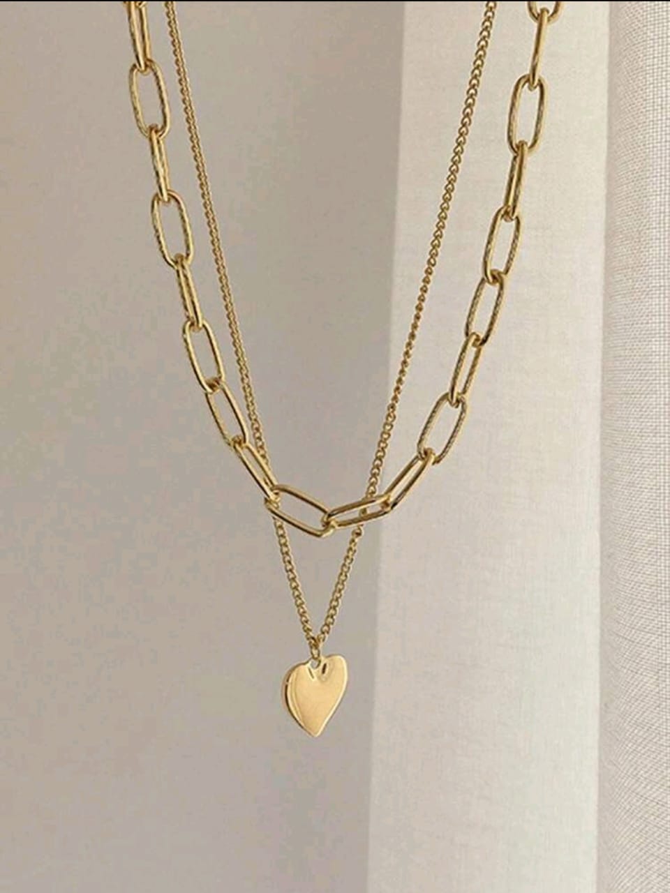 Golden heart layered necklace