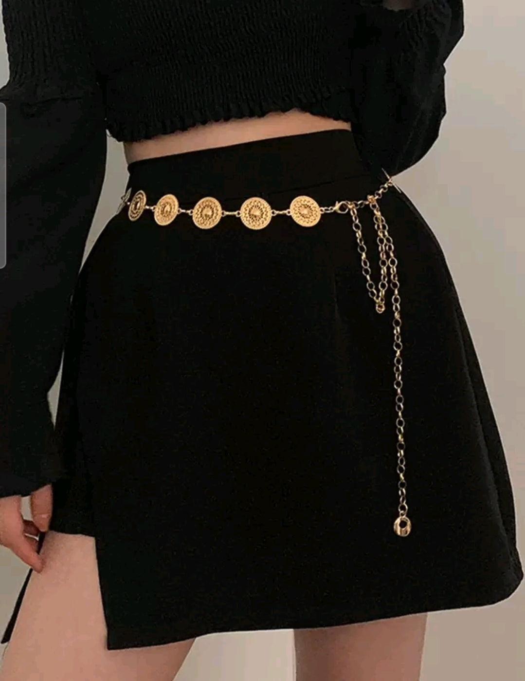 Round golden waist chain