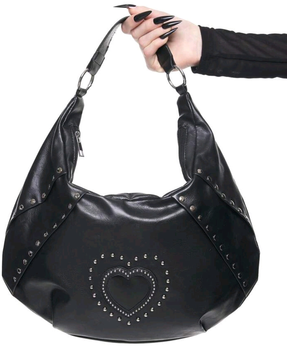 Heart detail black bag