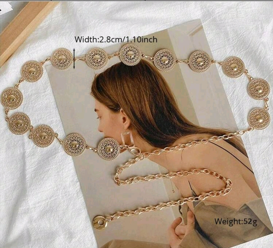 Round golden waist chain