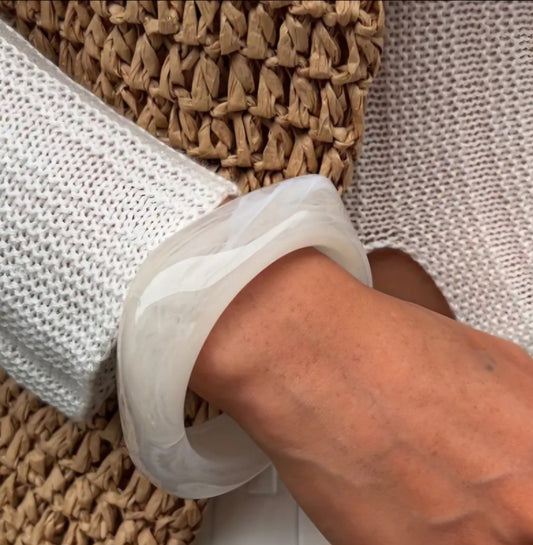 White acrylic chunky bangle
