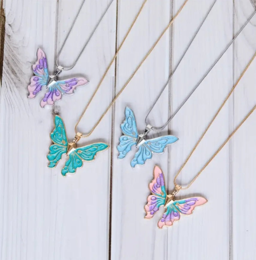 Butterfly pendant necklace