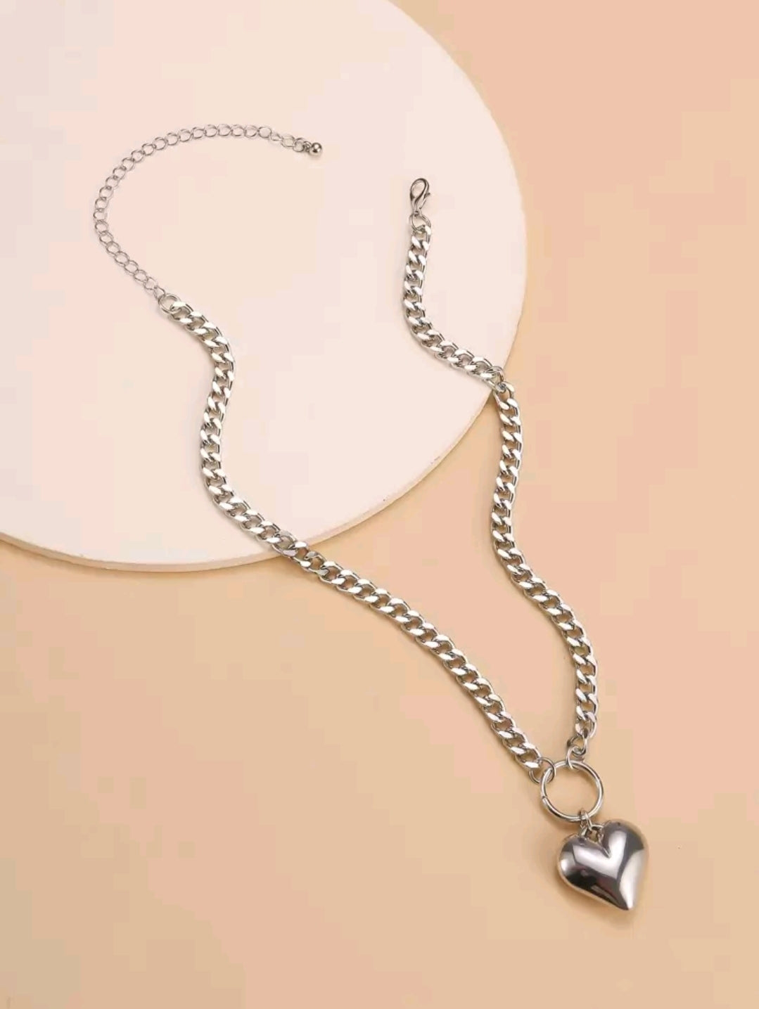 Heart silver necklace
