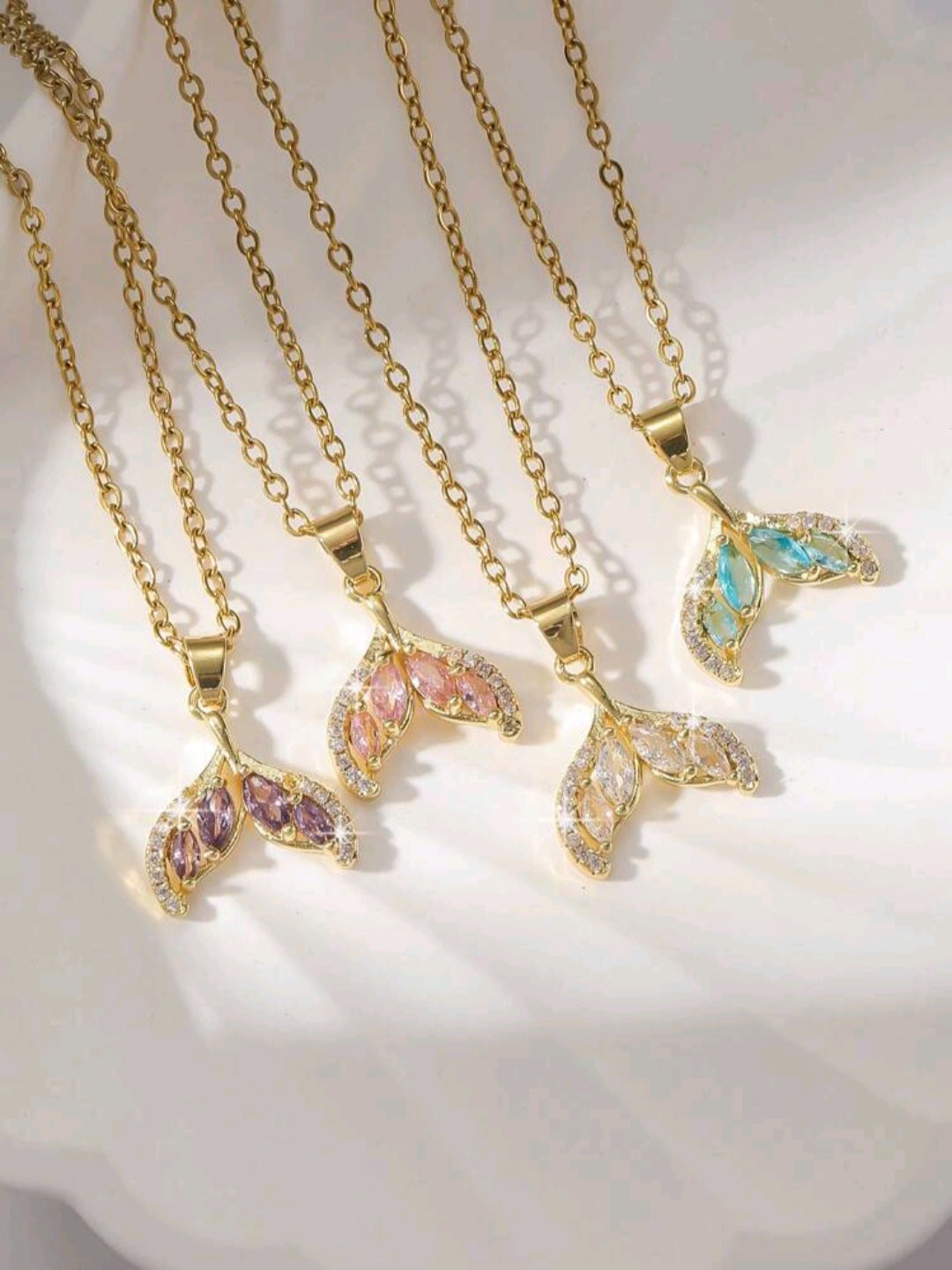 Mermaid tail pendant necklace