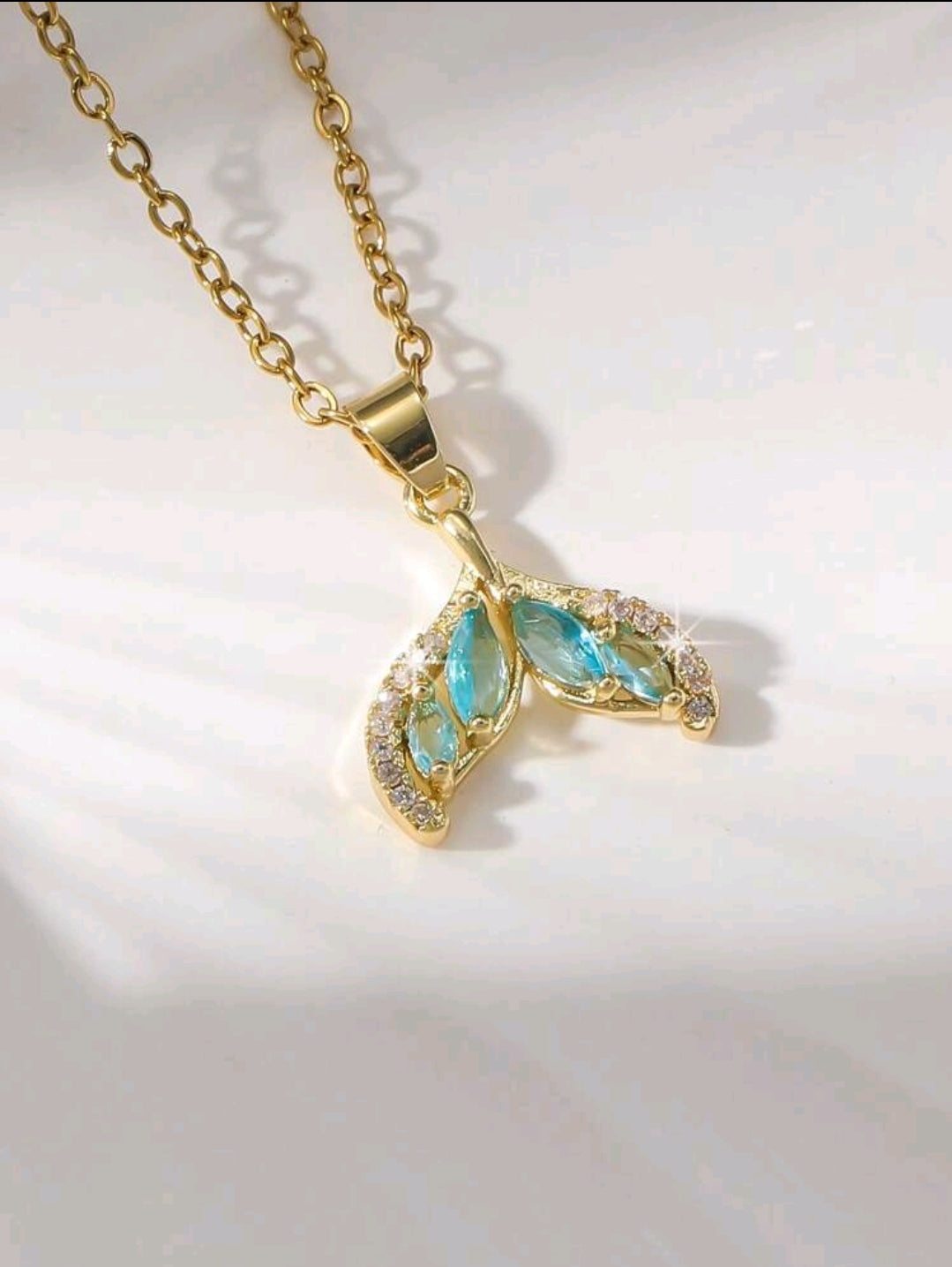 Mermaid tail pendant necklace
