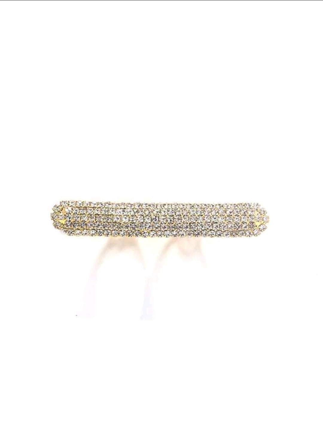 Rhinestone linked ring in gold