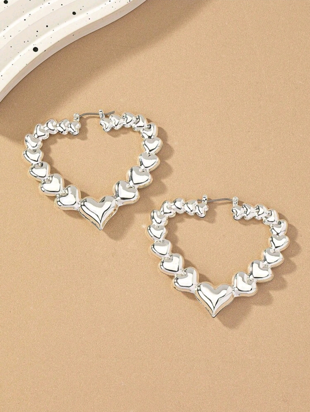 Heart sliver hoop earrings