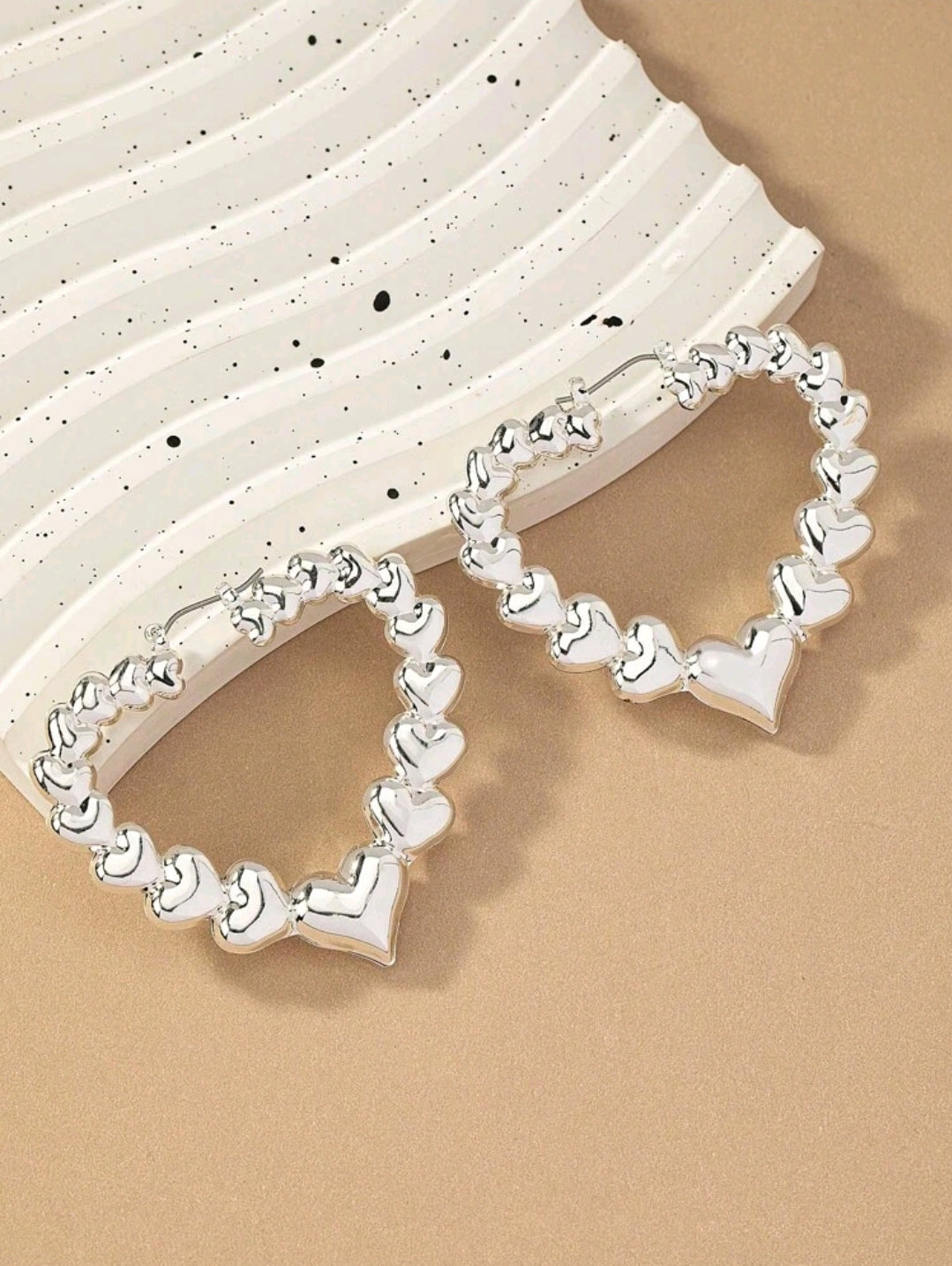 Heart sliver hoop earrings