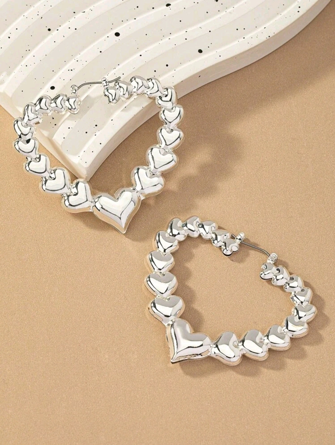 Heart sliver hoop earrings