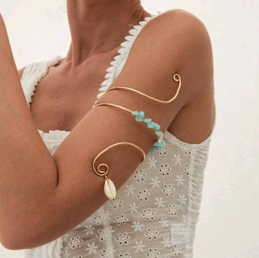 Blue crystal arm cuff