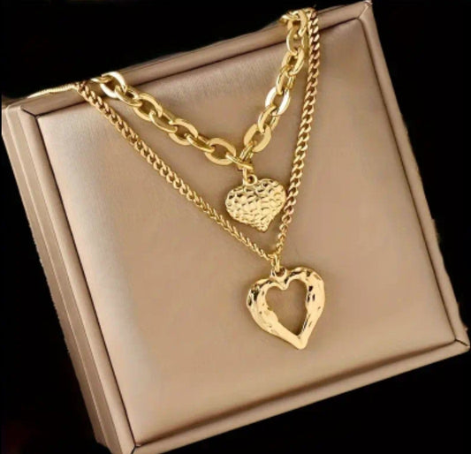 Heart layered necklace