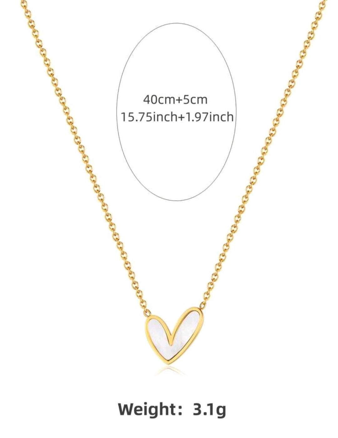 White heart necklace
