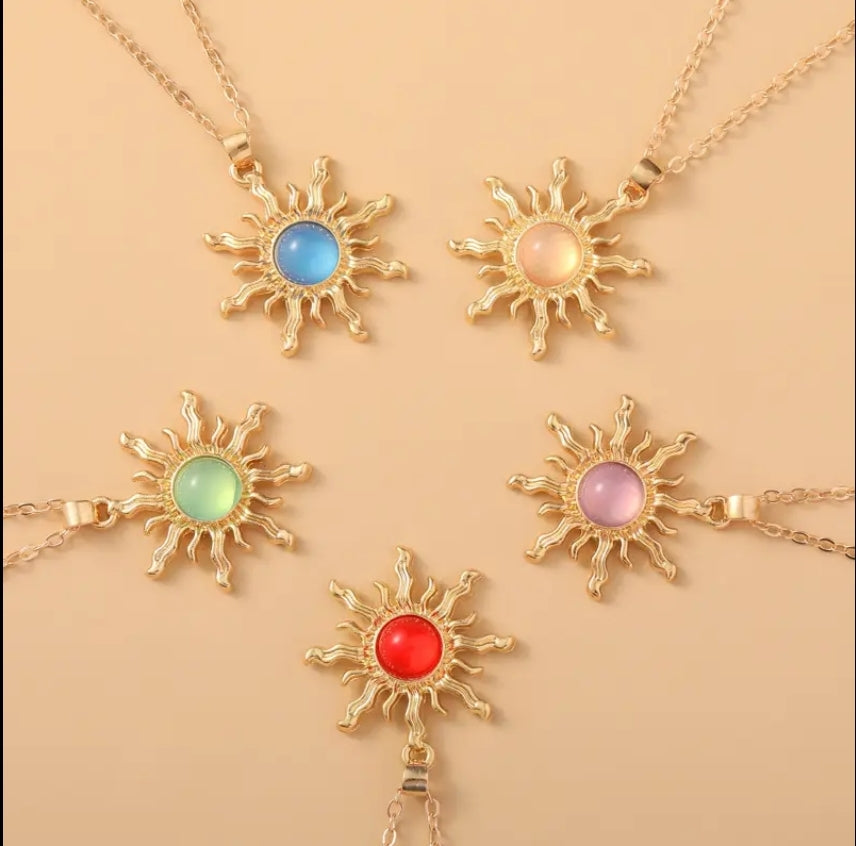 Blue sun necklace