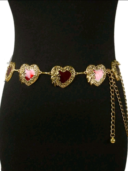 Heart detail waist chain