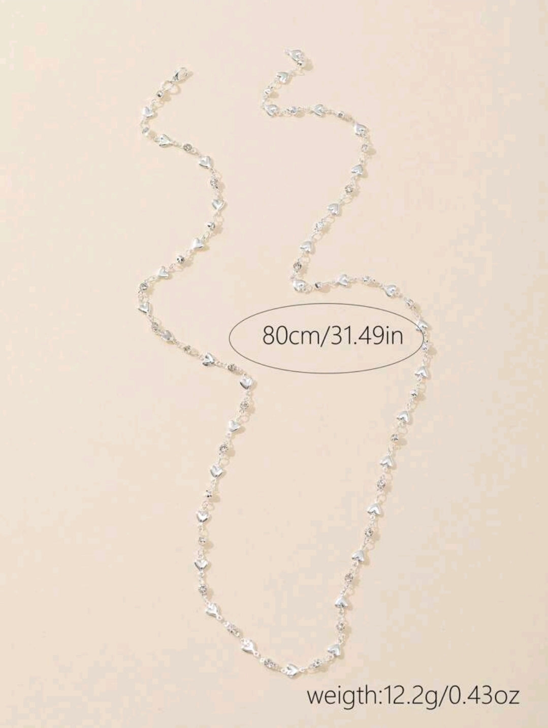 Silver long chain necklace