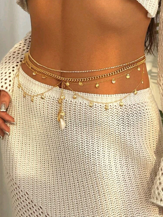 Golden beachy waist chain