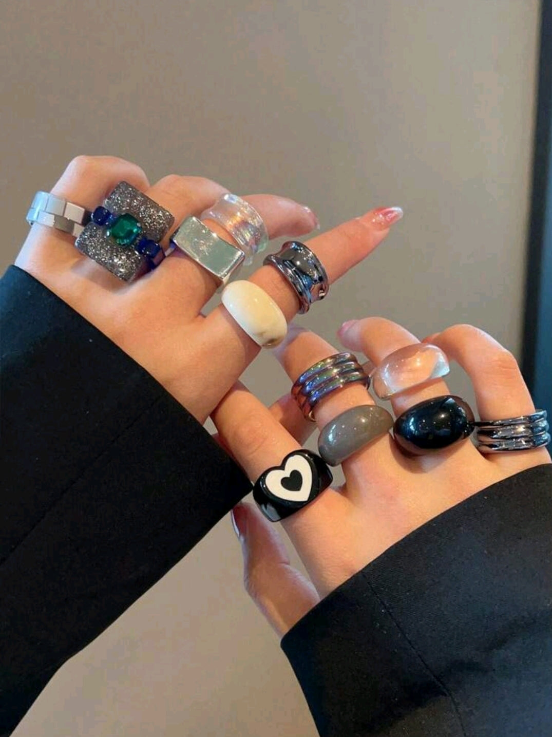 12pcs chunky ring set