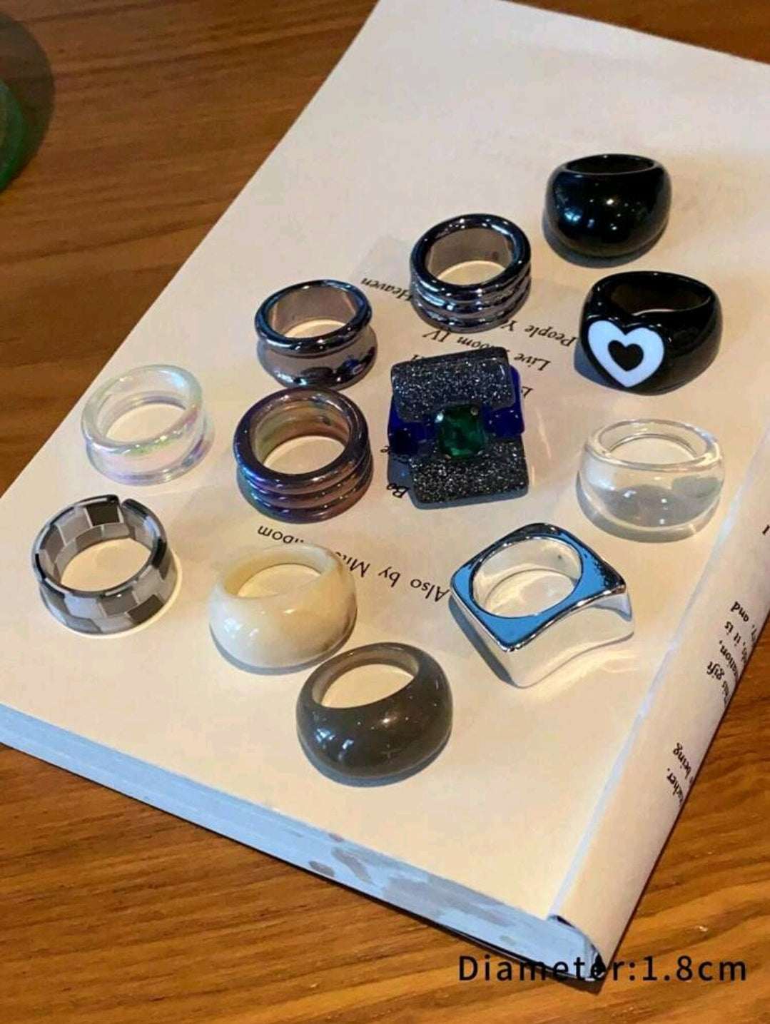 12pcs chunky ring set