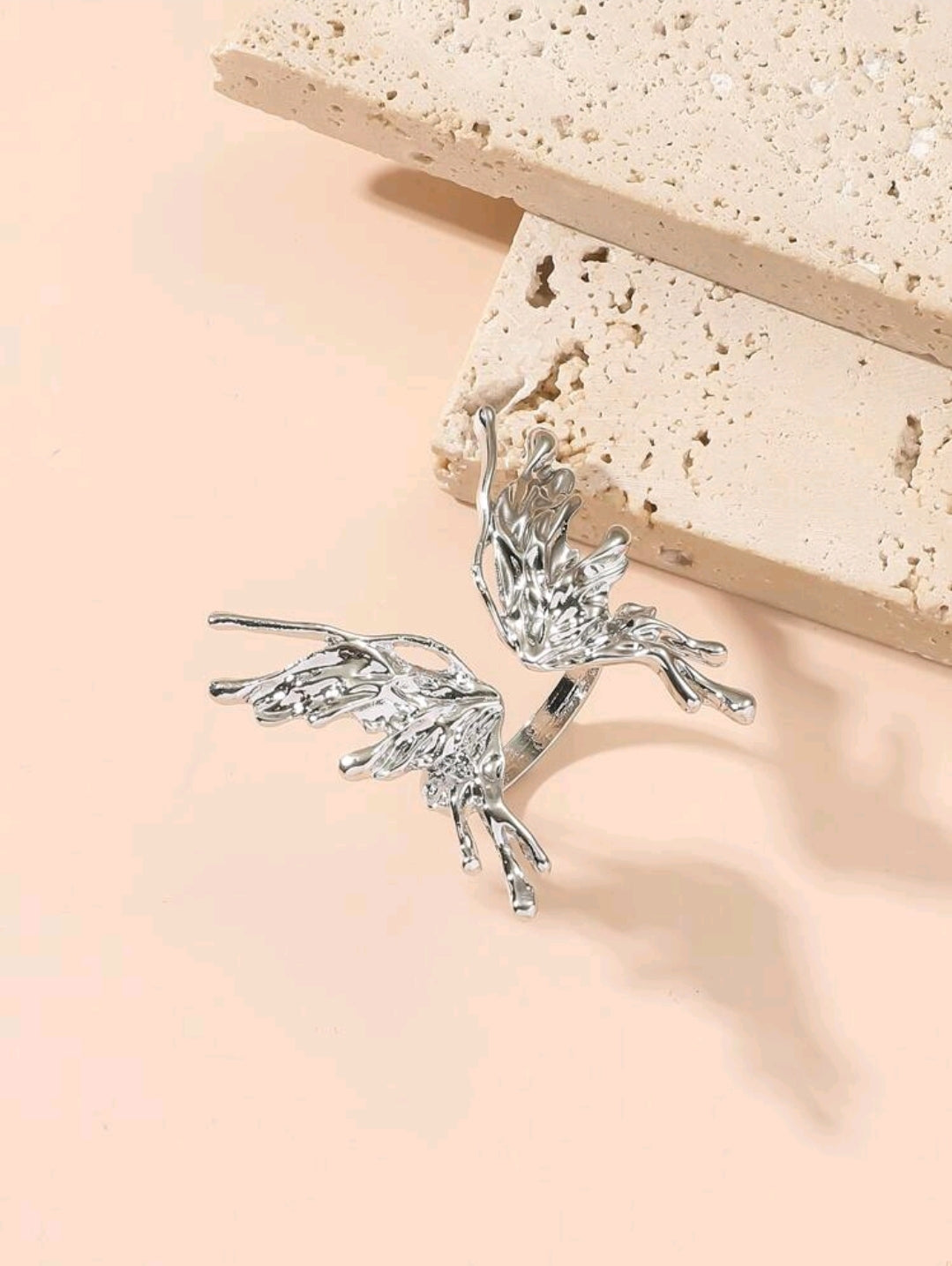 Silver wing ring