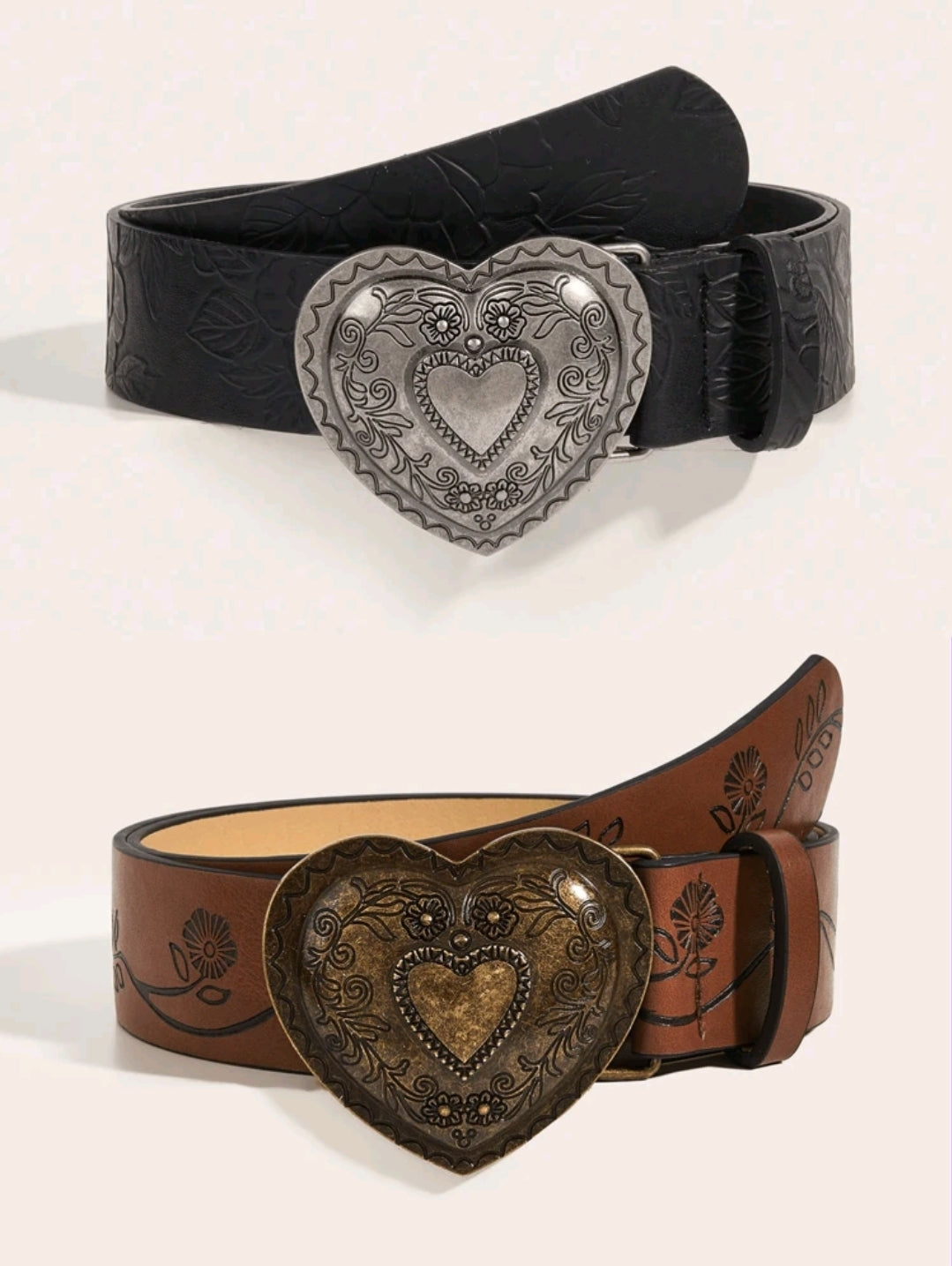 Heart buckle belt