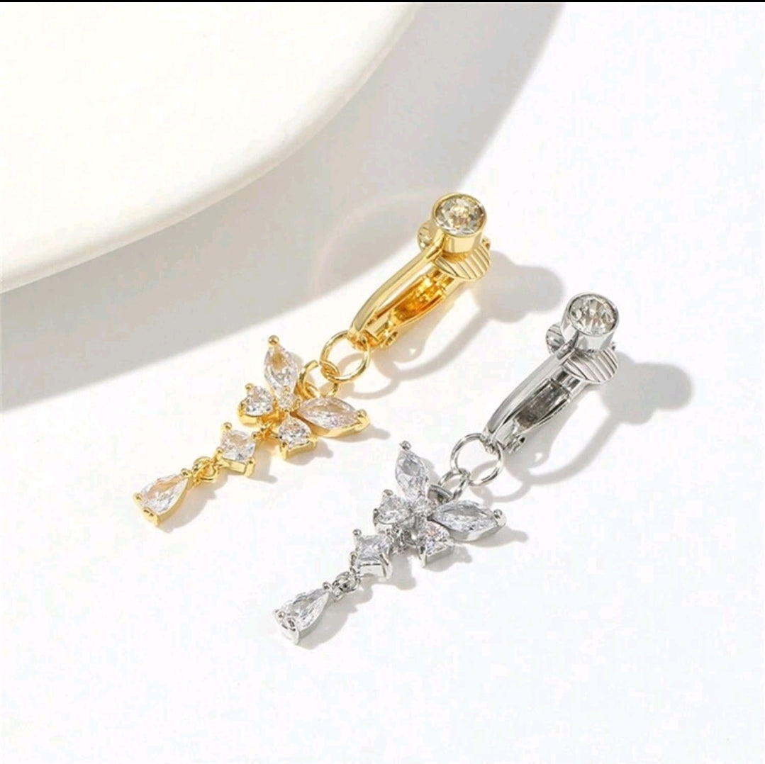 Butterfly fake belly ring