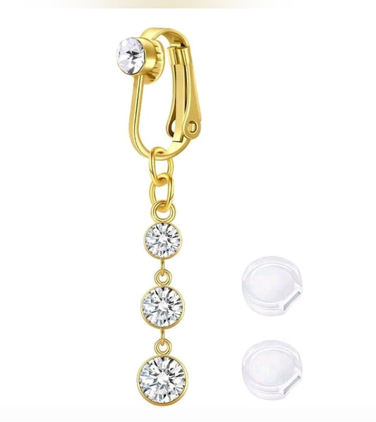 3 stone fake belly ring