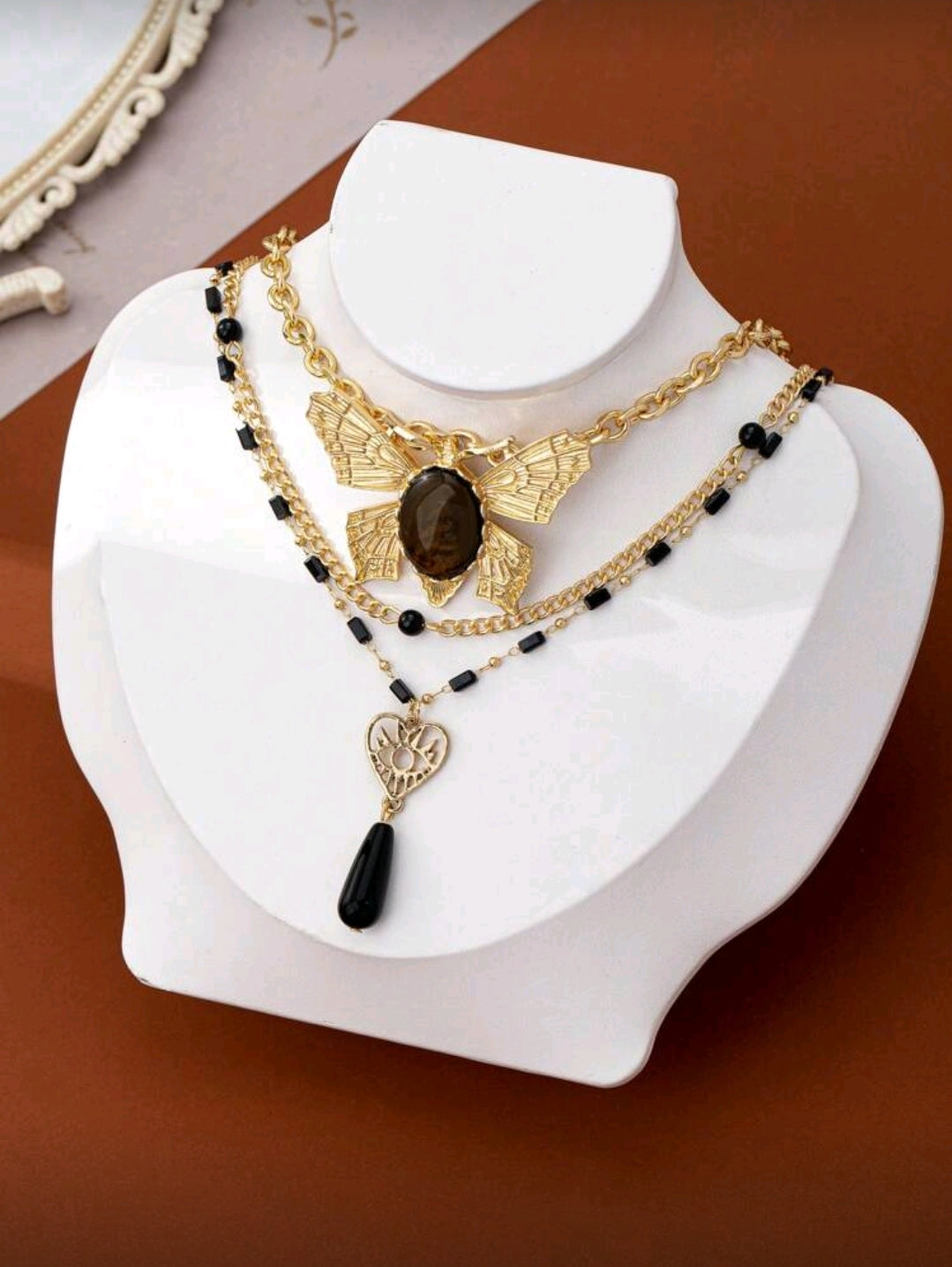 Golden and Black Butterfly necklace