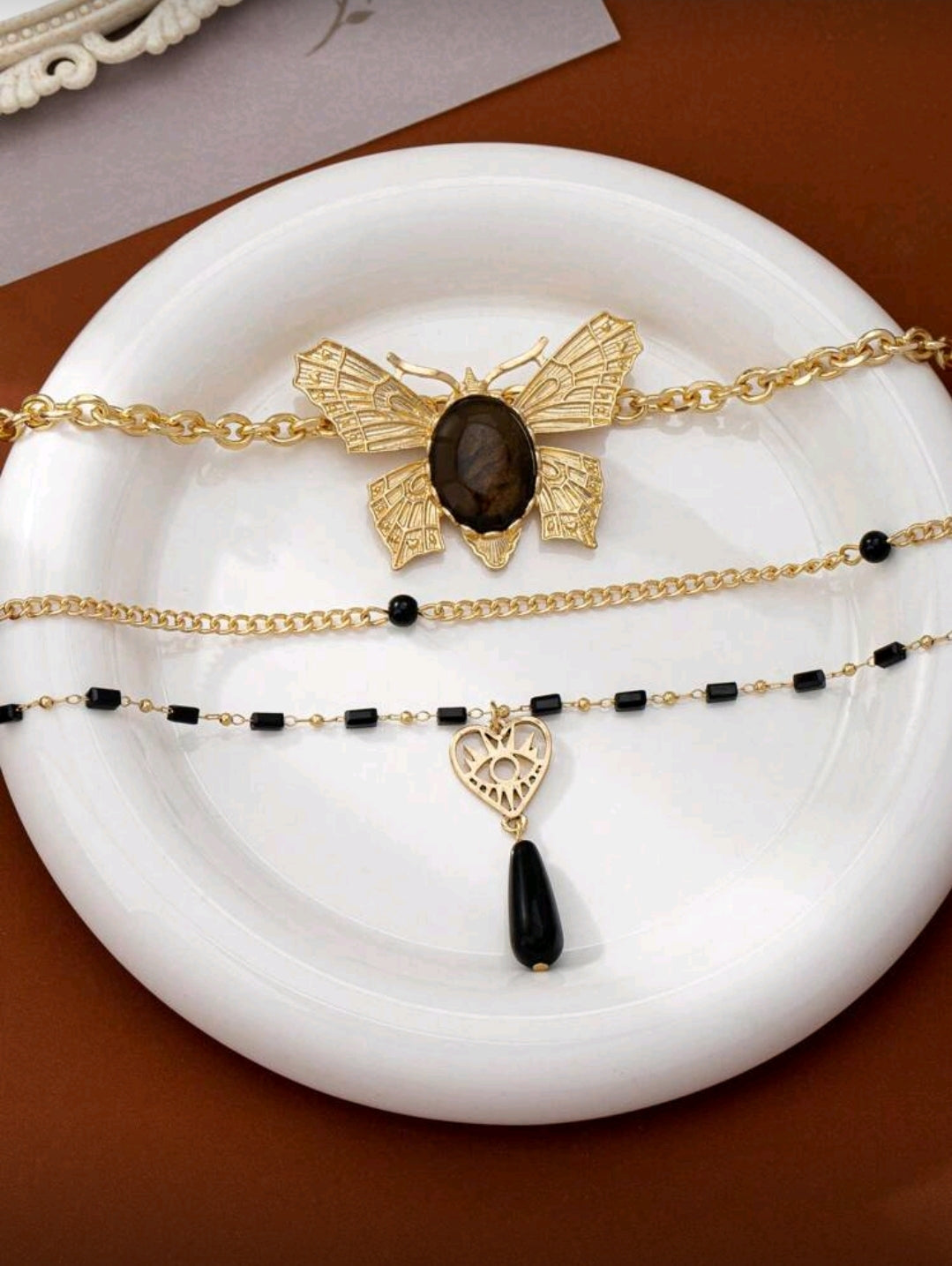Golden and Black Butterfly necklace