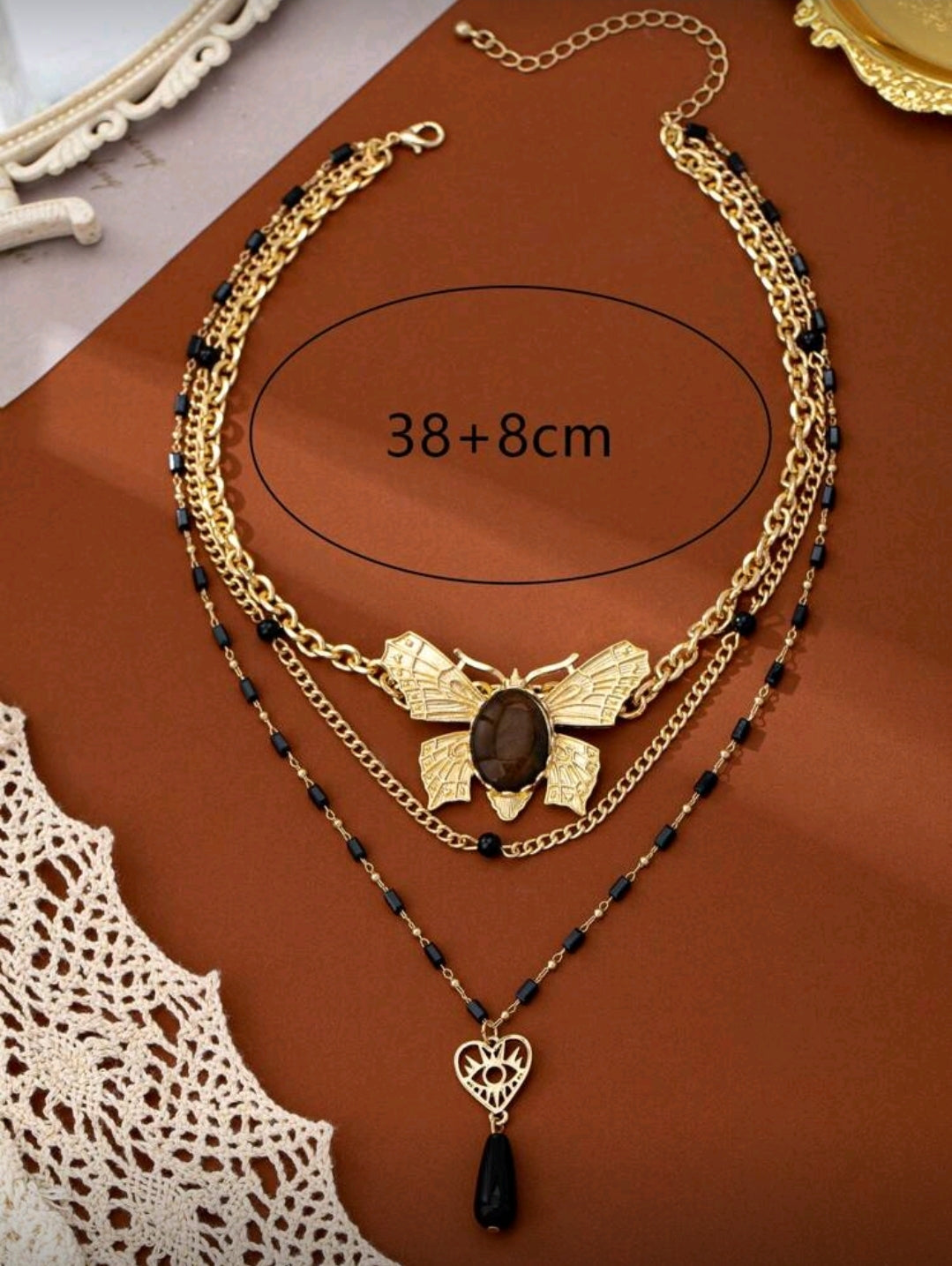 Golden and Black Butterfly necklace