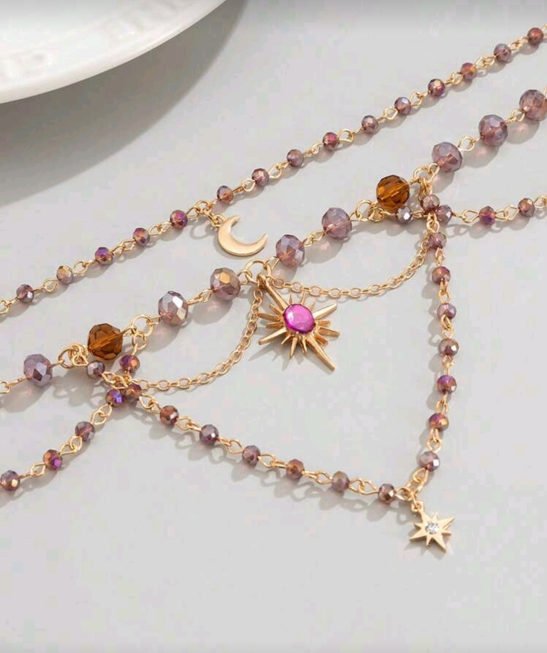 Beaded layered necklace