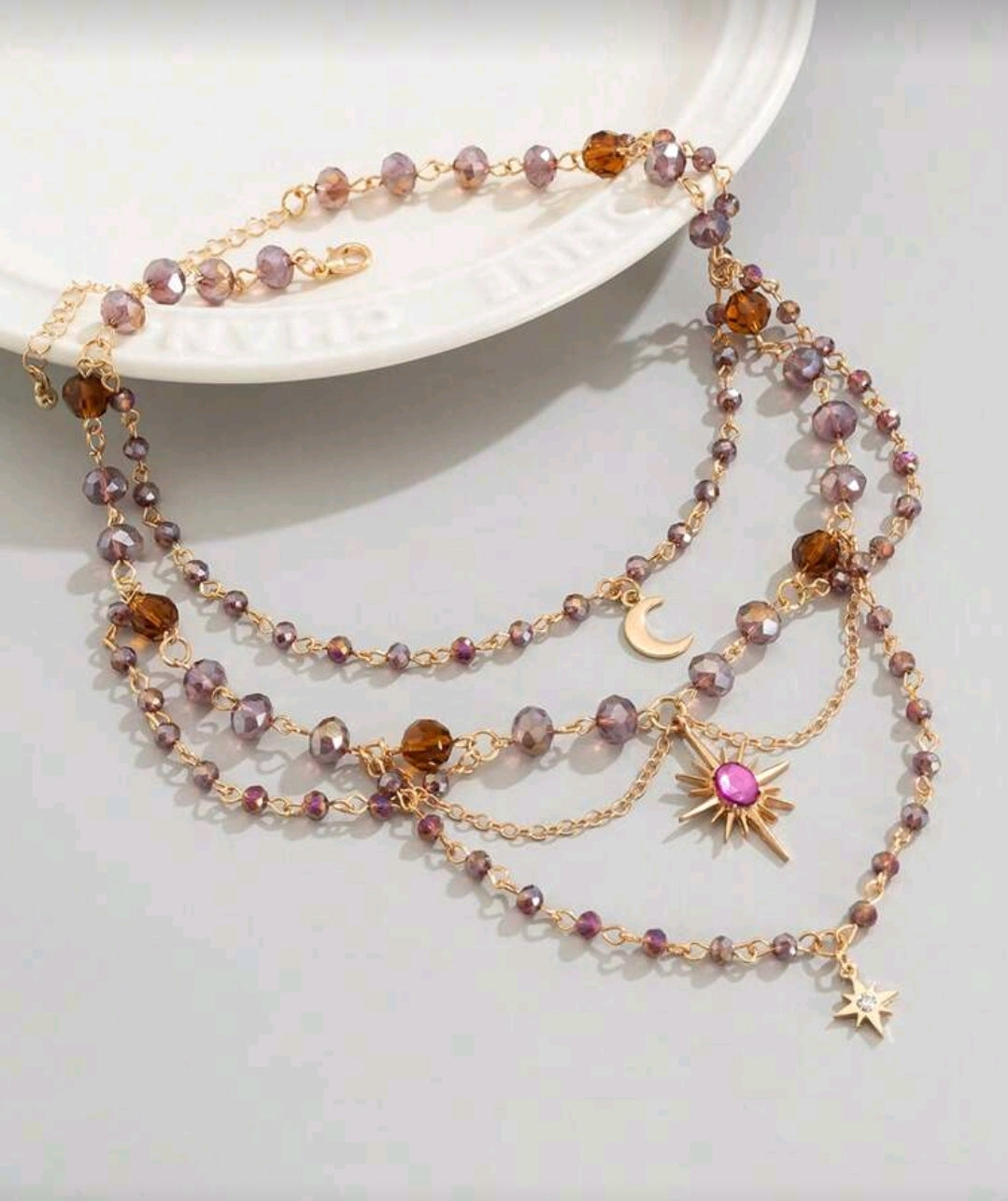 Beaded layered necklace