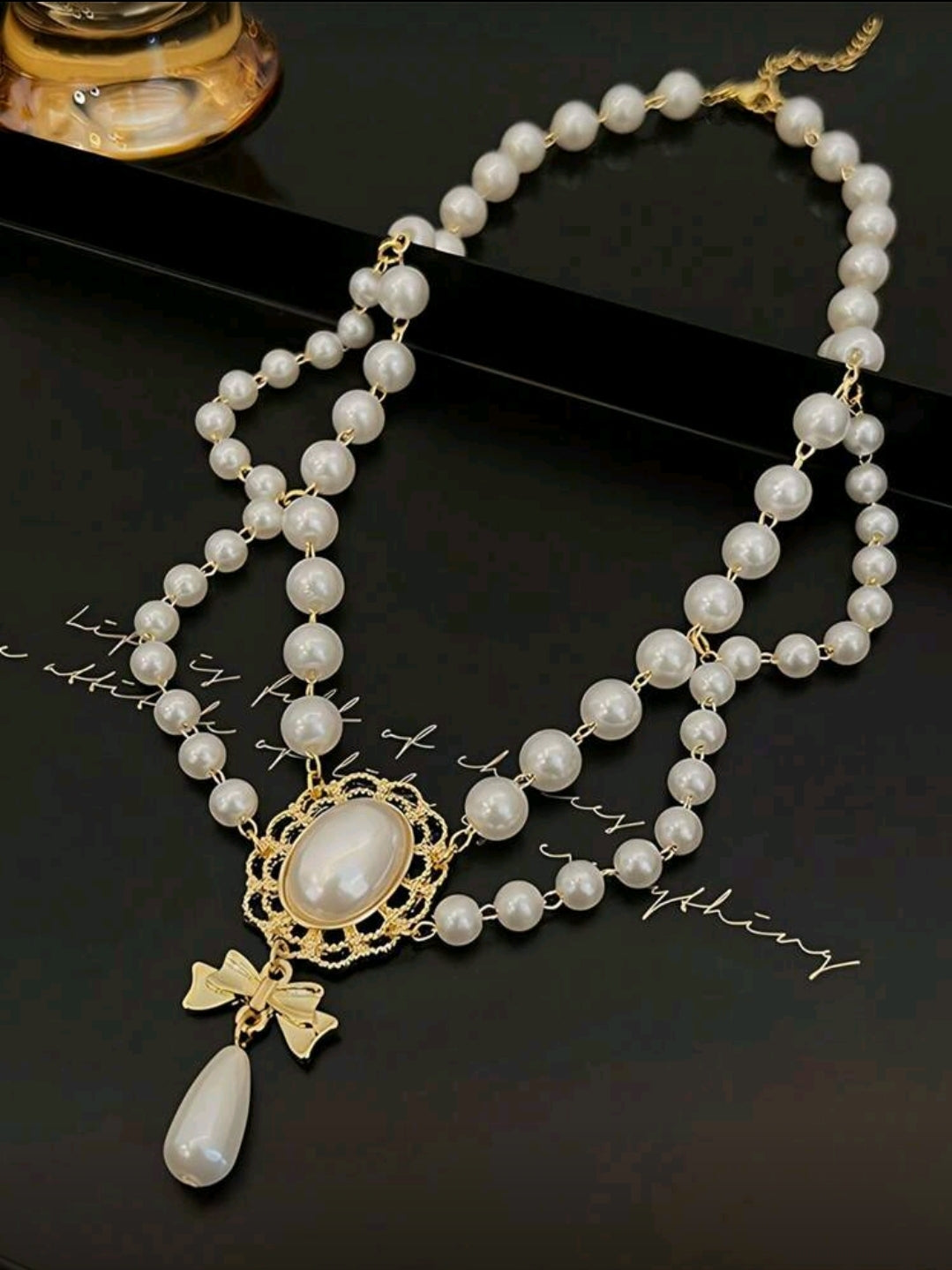 Pearl Beaded layered necklace