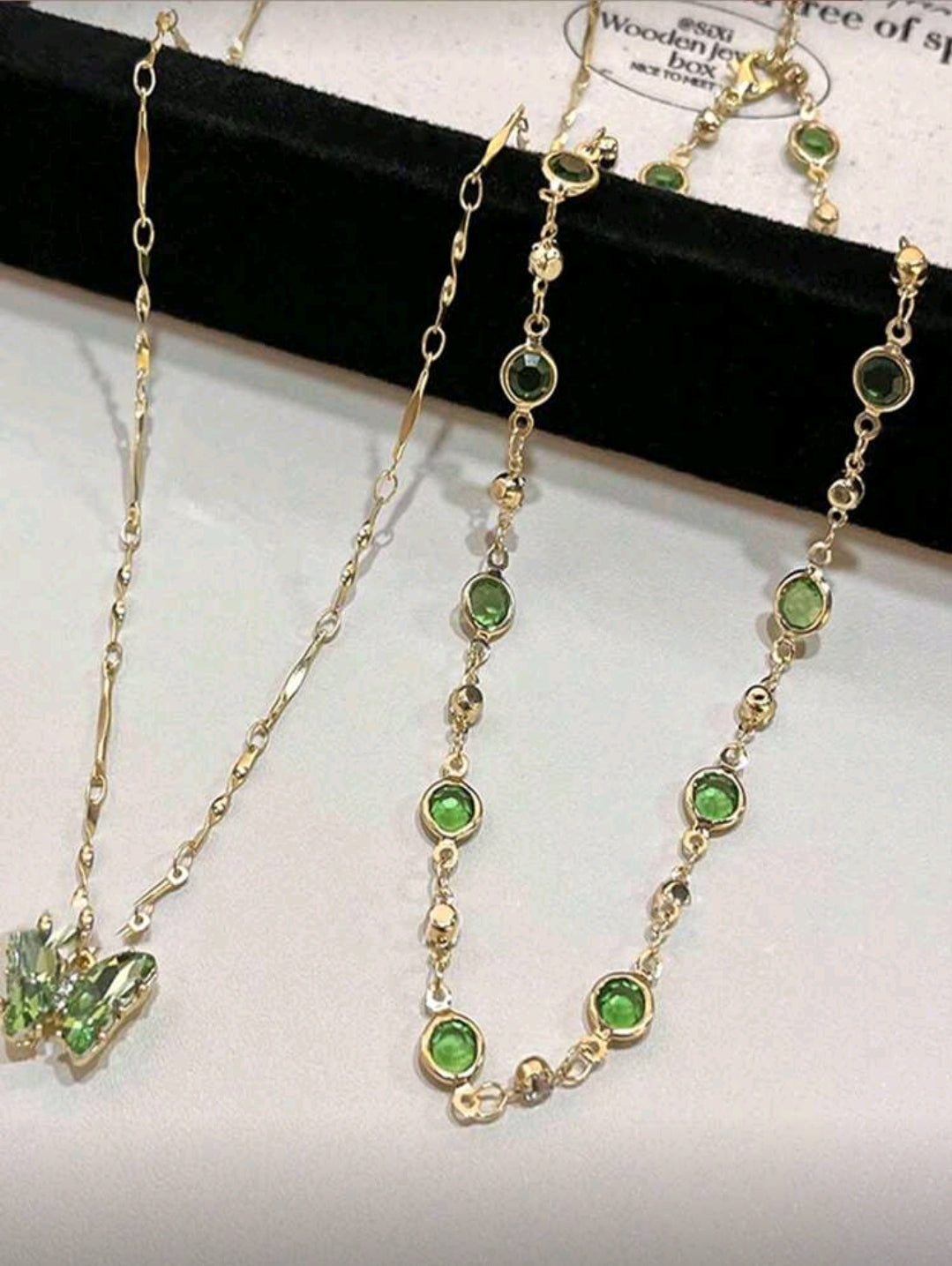 Green butterfly necklace